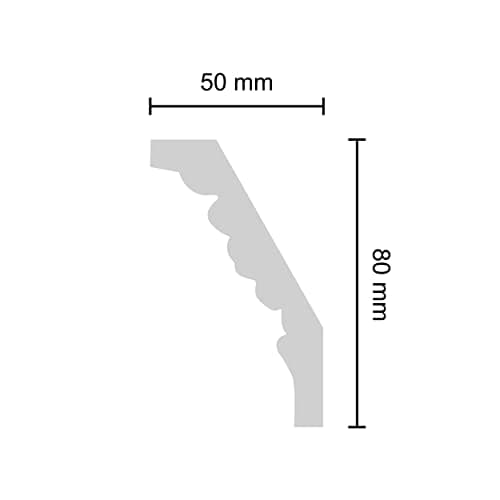 DECOSA Moulure G3 Gracia - Blanc - Pour Murs Intérieurs - Idéale pour Salon ou Chambre - Faible État d'Usure - 20 m de L
