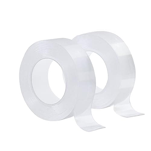 CiciIng Lot de 2 rouleaux de ruban adhésif double face extra fort transparent pour maison et voiture - Amovible et étanc