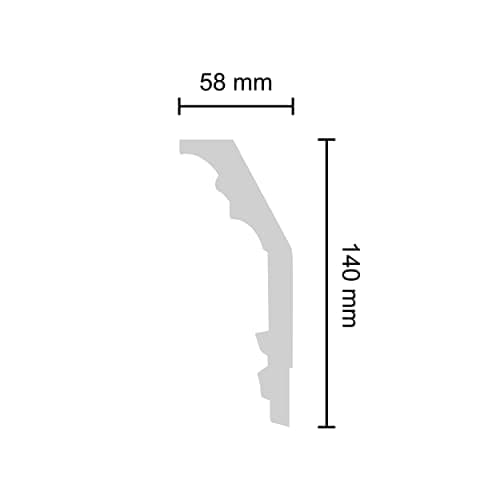 DECOSA Moulure G39 blanche polystyrène - intérieur - 58 x 140 mm - 2 mètres 10 pièces