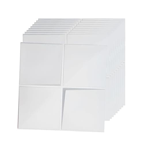 LeapBeast Lot de 12 Panneaux Muraux Texturés 3D pour Salon - Décoration Murale Intérieure en Blanc PVC - Idéal pour Déco — S170