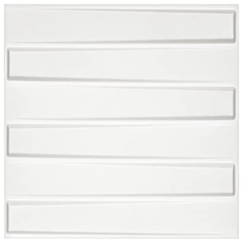 Panneaux muraux 3D canne à sucre & fibre de bambou blanc 100% naturel - Panneaux de revêtement mural (50x50cm BLADED, 2m