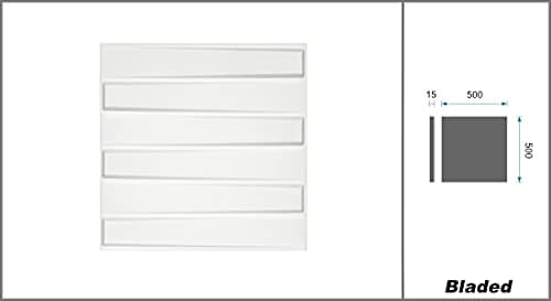 Panneaux muraux 3D canne à sucre & fibre de bambou blanc 100% naturel - Panneaux de revêtement mural (50x50cm BLADED, 2m