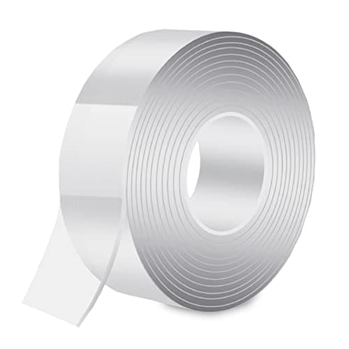 Gvolatee 5M Double Face Transparent Nano Tape Ultra Fort Lavable Amovible pour Tapis Photo Mur Voiture