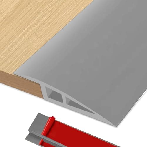 Boyifeijie Barre de Seuil Rattrapage Multiniveau Chêne Blanc 1M x 5cm Adhésif PVC Hauteur du Seuil 5mm ~ 10mm Porte Ratt — Gris