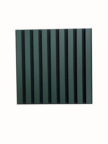 MEBANO Panneaux Acoustiques Chêne Artisan - Décoration Murale pour Salles de Conference - 2x (26,5x240 cm) Noire — Vert Bouteille