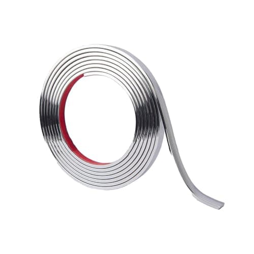 Moulure autocollante pour plafond blanc 6m x 8mm x 3mm chaudes tendances — Argent Brillant
