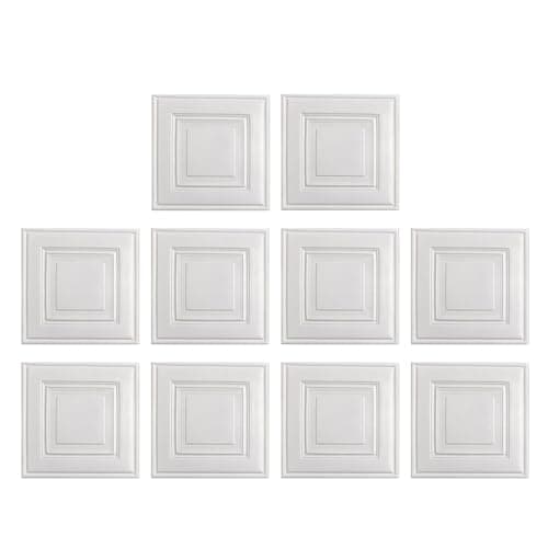 Générique Panneaux Muraux Autocollants Décoratifs pour Plafond 10 Imitation Briques | Decoratif 3D Imperméable 35 x 35 c