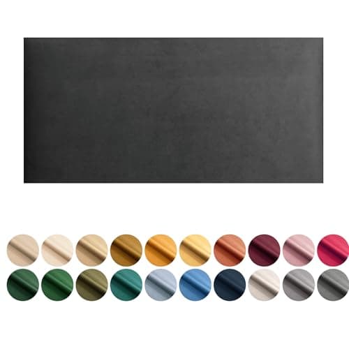 Panneaux muraux 3D Angelo - Pour lit - Noir - Rectangulaire - 80 x 20 cm - Panneaux rembourrés - Coussins muraux