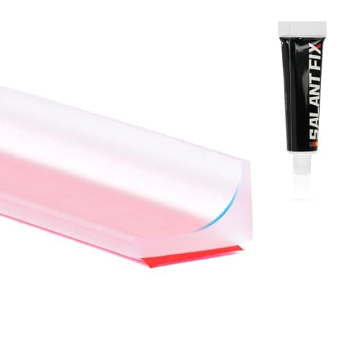 Flintronic Joint Douche, Barrière d'eau Silicone 3M, Noir, pour Sol de Salle de Bain - Barrière Anti-Inondation Adhésif — B Couleur Transparente+20g de Colle