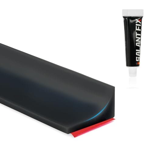 Flintronic Joint Douche, Barrière d'eau Silicone 3M, Noir, pour Sol de Salle de Bain - Barrière Anti-Inondation Adhésif — B Noir+20g de Colle