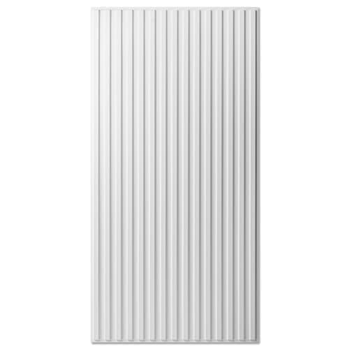 Art3d Panneau mural chêne Lot de 12 3D texturé cannelé, 50x50cm pour salon et chambre — Oblong - Blanc