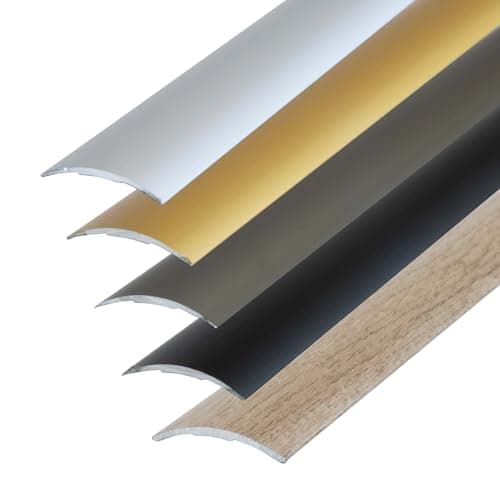 Dalsys Profilé de transition autocollant - Compensateur en aluminium 90cm x 40mm pour carrelage, stratifié et parquet |