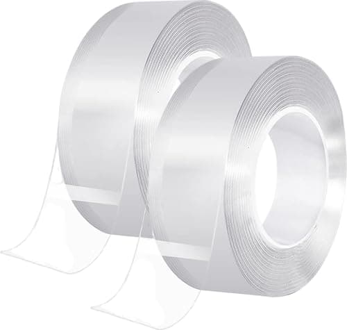 Ruban adhésif double face extra fort YoFASEN - Maison et bureau, réutilisable et antidérapant — 1mm X 20mm / 3 Mètre - 2 Pièces