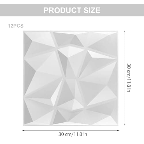 FENGQQKJ Panneaux muraux 3D Lot de 12 - Revêtement de façade PVC - Idéal pour salon et chambre à coucher - Style moderne