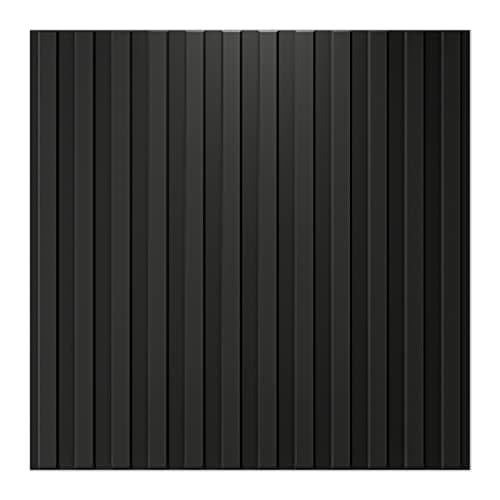 Art3d Panneau mural chêne Lot de 12 3D texturé cannelé, 50x50cm pour salon et chambre — Noir