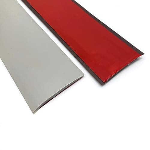 Générique Bande de Transition Autocollante en PVC Blanc 4 cm pour Carrelage Bois Stratifié Seuil de Porte — Gris