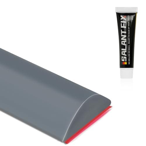Flintronic Joint Douche, Barrière d'eau Silicone 3M, Noir, pour Sol de Salle de Bain - Barrière Anti-Inondation Adhésif — A Gris+20g de Colle