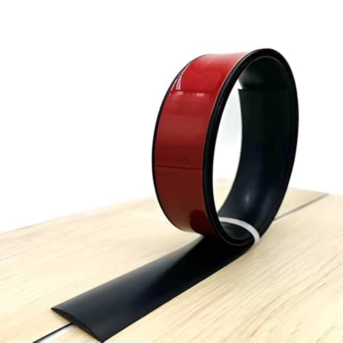 JXNVHJ Profilé De Transition Autocollante en Vinyle – Transition De Seuil Pour Moquette, Idéal Pour Maison et Bureaux (C — Noir