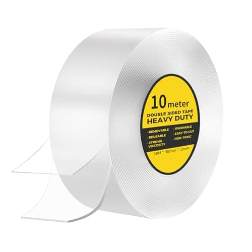CRESZZLE adhesif double face extra fort pour Tapis, Mur Photo, Cuisine - Amovible et Sans Trace, 10 Mètres