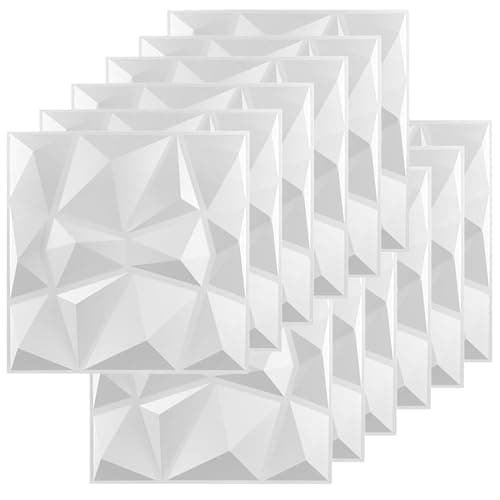 FENGQQKJ Panneaux muraux 3D Lot de 12 - Revêtement de façade PVC - Idéal pour salon et chambre à coucher - Style moderne
