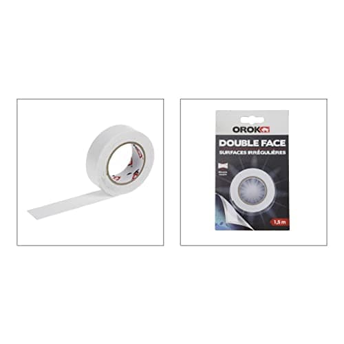 OROK - Ruban adhésif double face moussant 1,5m x 19mm - Pour surfaces irrégulières - Adhésif souple - Bricolage