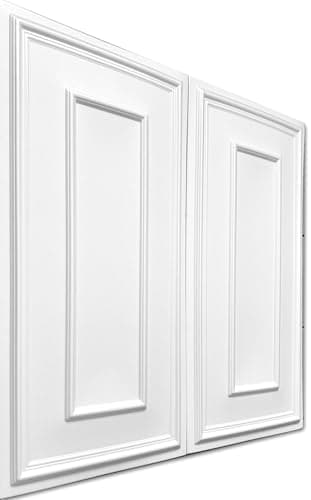 DECCART - Panneaux mural decoratif 3D Blanc - Decoration Salon - 100x50 cm - 8 pièce (4 m²) - Boiserie Cadre