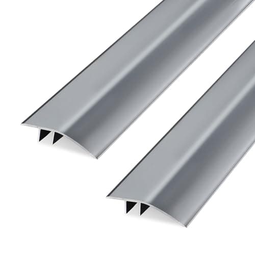 Rampe de Seuil en Aluminium pour Accessibilité, Barre de Transitoire avec Pente 6-12mm (0,9m × 4,3cm), Rattrapage de Mar — Gris de Fer