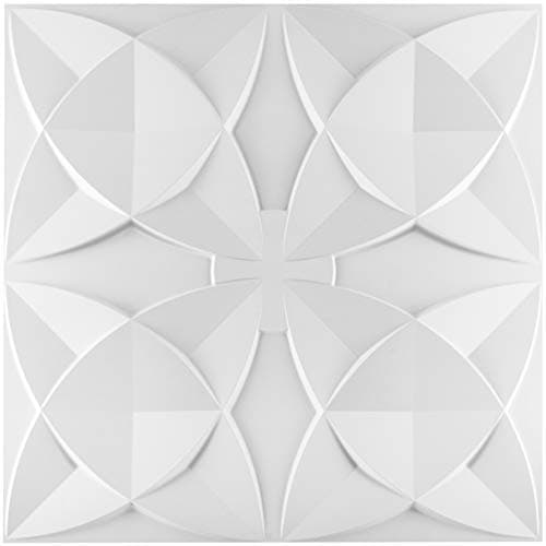Art3d Lot de 12 dalles décoratives de plafond suspendues Blanc floral pour salon moderne de 5,1 x 5,1 cm trendy — Élégant