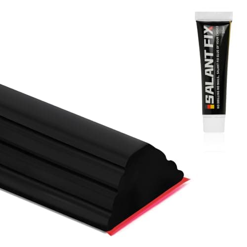 Flintronic Joint Douche, Barrière d'eau Silicone 3M, Noir, pour Sol de Salle de Bain - Barrière Anti-Inondation Adhésif — C Noir+20g de Colle