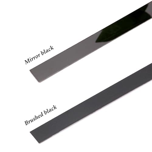 Moulure murale autocollante en acier inoxydable brossé Noir 60 mm x 6 m