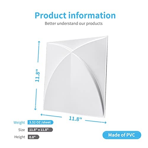 Title: Art3d Lot de 33 panneaux muraux 3D décoratifs en PVC Blanc parfait pour décoration salon et bureau 3 m² tendência
