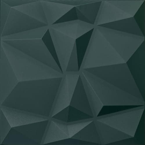 DECCART - Panneaux Muraux Decoratifs 3D Noir | Revêtement Mural Polystyrène PSE | Pour Décoration_INTÉRIEUR | 50x50 cm, — Vert