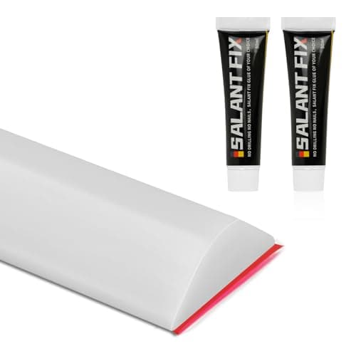 Flintronic Joint Douche, Barrière d'eau Silicone 3M, Noir, pour Sol de Salle de Bain - Barrière Anti-Inondation Adhésif — A Blanc+2*20g de Colle