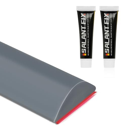 Flintronic Joint Douche, Barrière d'eau Silicone 3M, Noir, pour Sol de Salle de Bain - Barrière Anti-Inondation Adhésif — A Gris+2*20g de Colle