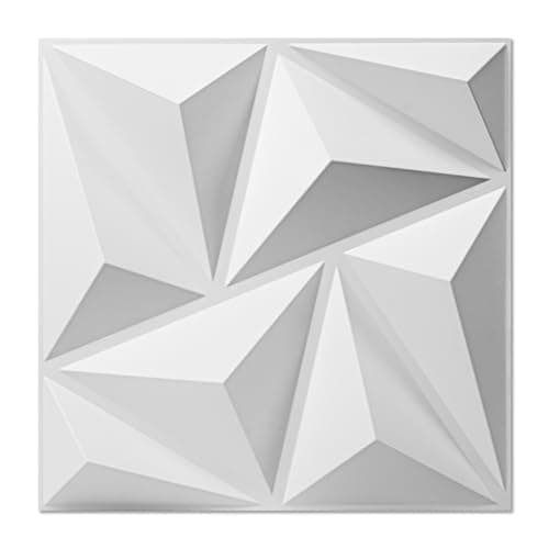 Art3d Lot de 20 panneaux muraux décoratifs 3D en PVC Blanc | Décoration Murale Intérieure pour Salon | Éléments 30 x 30