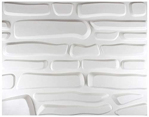 Panneaux muraux 3D canne à sucre & fibre de bambou blanc 100% naturel - Panneaux de revêtement mural (50x50cm BLADED, 2m — Ariella - 62x80cm