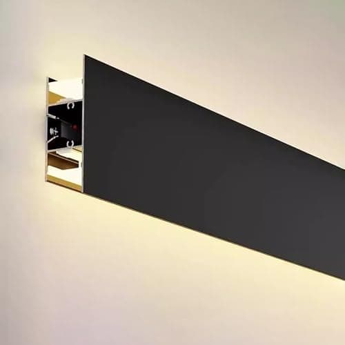 LED black molding light canal pour mur, diffuseur décoratif à DEL pour bande lumineuse, idéal pour chambre à coucher et