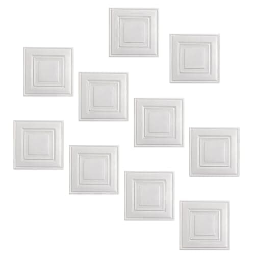 Panneaux Muraux Autocollants Décoratifs pour Cuisine Chambre Salon Plafond - Revêtement 3D Imperméable 35 x 35 cm Motif