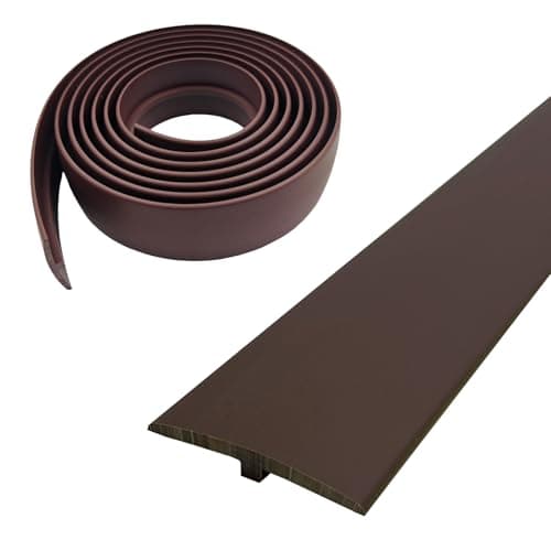 Profilé de transition autocollant en PVC Profilé de transition en forme de T pour planchers en bois et stratifié Profilé — marron