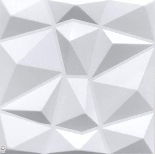 Panneaux muraux 3D mercure noir 6 m² (24 pièces) pour décoration murale - Revêtement mural en polystyrène — Blanc Diamant