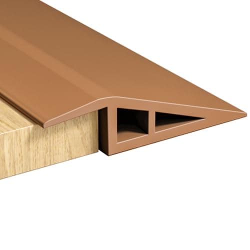 RANJIMA Profilé de transition autocollant PVC - Barre de seuil de porte - Compensation de hauteur 5-10 mm - Stratifié et — Marron-2 m