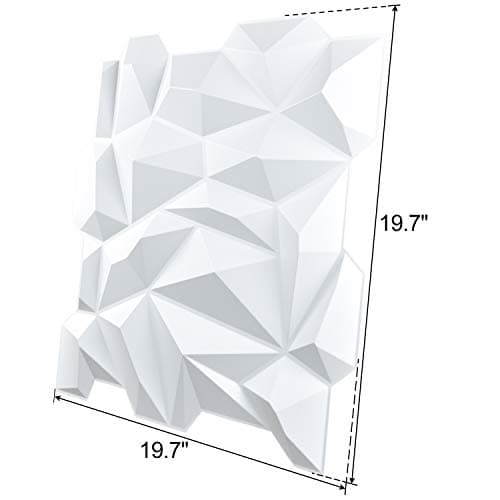 Art3d Panneau mural en PVC 3D diamanté, blanc mat, pour décoration résidentielle, beaux points de vente, résistance acco