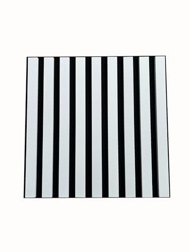MEBANO Panneaux Acoustiques Chêne Artisan - Décoration Murale pour Salles de Conference - 2x (26,5x240 cm) Noire — Blanc Semi-mat