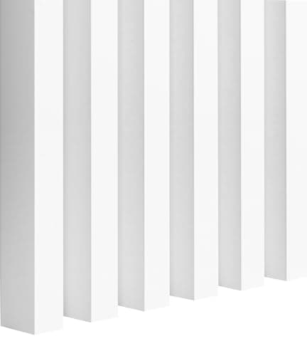 Premium Panneaux muraux acoustiques 3D 12 pièces, Vertical, Longueur 275 cm, Largeur 2,9 cm, Profondeur 4 cm, Aspect boi — Capri Blanc