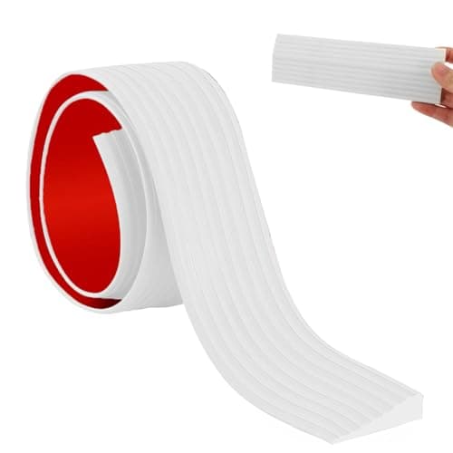 Rampe de seuil antidérapante autocollante pour portes, salles de bains, Noir — Blanc