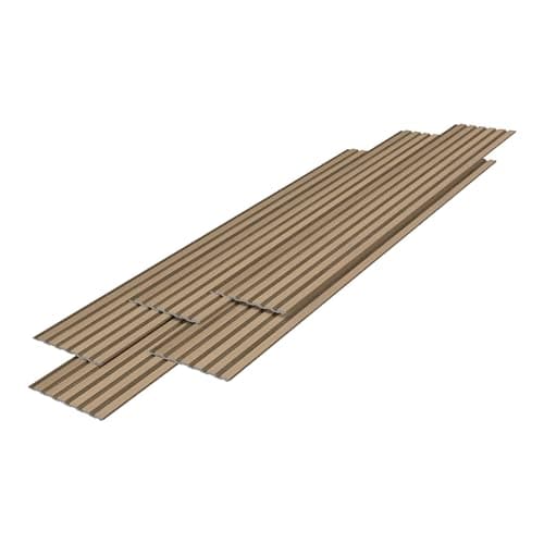 NEU.HOLZ Panneaux Muraux 3D Lattes Décoratives Style Scandinave pour Salon Installation Facile Polystyrène Effet Chêne C