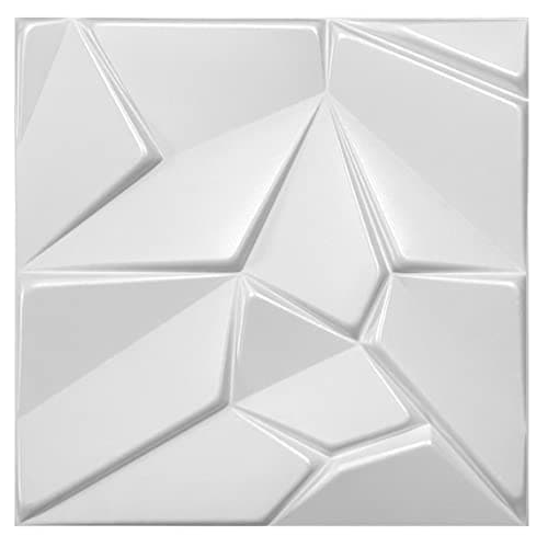 Panneaux muraux 3D mercure noir 6 m² (24 pièces) pour décoration murale - Revêtement mural en polystyrène — ‎merkur White