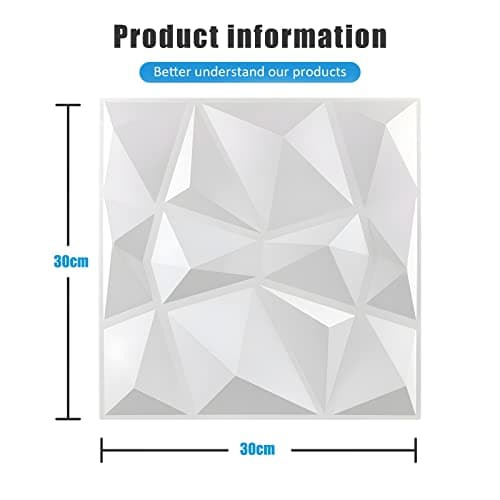 LeapBeast Panneaux Muraux Texturés 3D, Salon, Blanc, Décoration Murale Intérieure PVC, Lot de 12 Dalles Murales