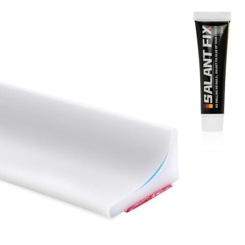 Flintronic Joint Douche, Barrière d'eau Silicone 3M, Noir, pour Sol de Salle de Bain - Barrière Anti-Inondation Adhésif — B Blanc+50g de Colle