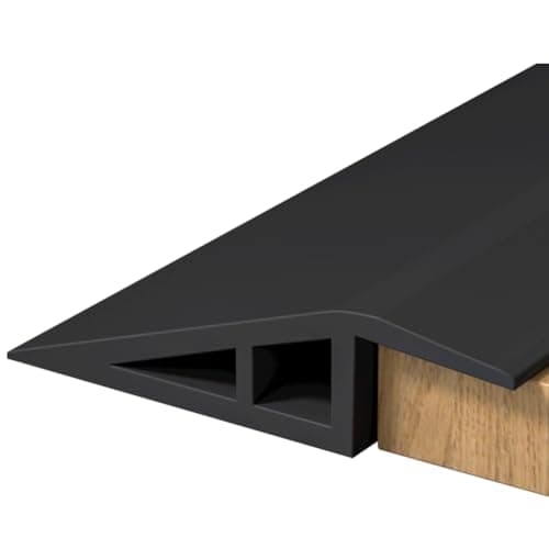 RANJIMA Profilé de transition autocollant PVC - Barre de seuil de porte - Compensation de hauteur 5-10 mm - Stratifié et — noir, 1 m